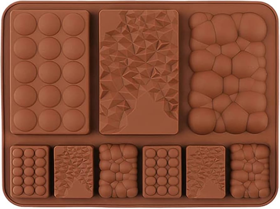 Bubble and Cracked Theme Silicone Chocolate Bar Mold 9 Cavity HaveLock Shop