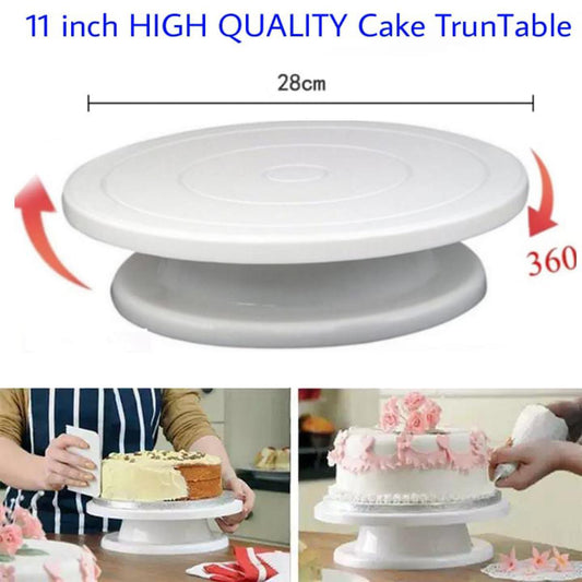 Cake table Plastic Cake Turntable Rotating Anti-skid Round Cake Decorating Stand HaveLock Shop