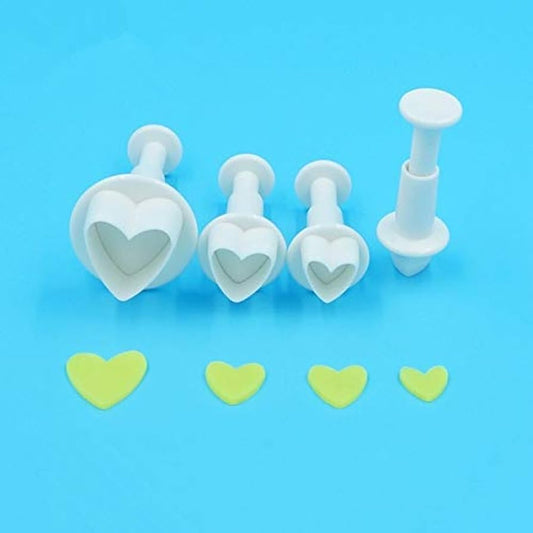 Heart Plunger Cutter Set 4pcs
