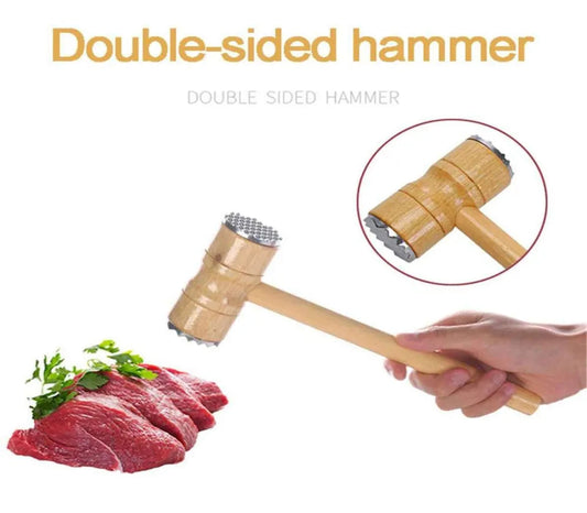 Wooden Meat Tenderizer Mallet Double Sided Aluminum Meat Hammer HaveLock Shop