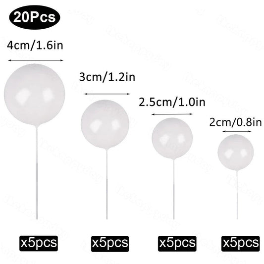 Artificial White Faux Ball Topper 20Pcs Set HaveLock Shop