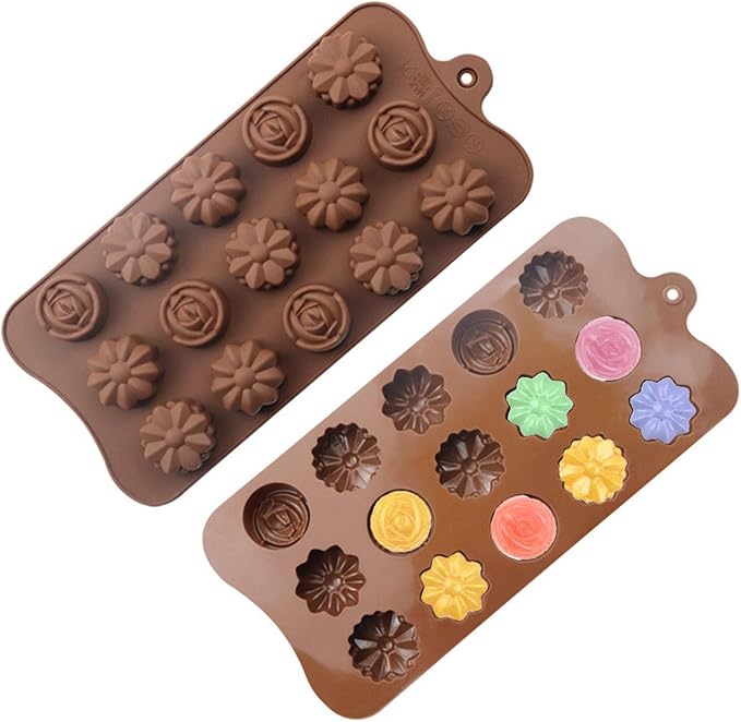 Silicone 15 Cavity Flower Rose Chocolate Mold HaveLock Shop