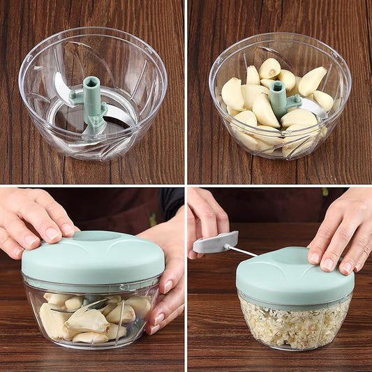 EOTIA Food Processor Manual Shredder Vegetable HAND Cutter Chopper 3 Blades - Rassi Chopperr