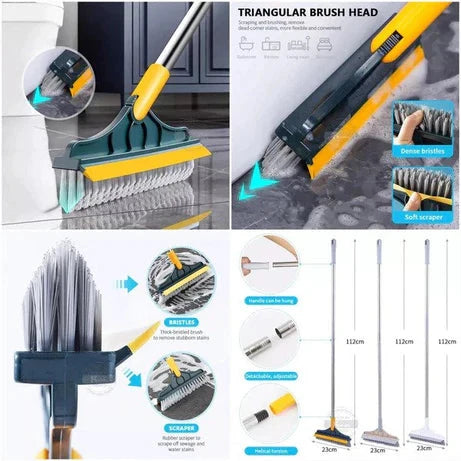 Bathroom Cleaning Brush with Wiper 2 in 1 Tiles Cleaning Brush HaveLock Shop