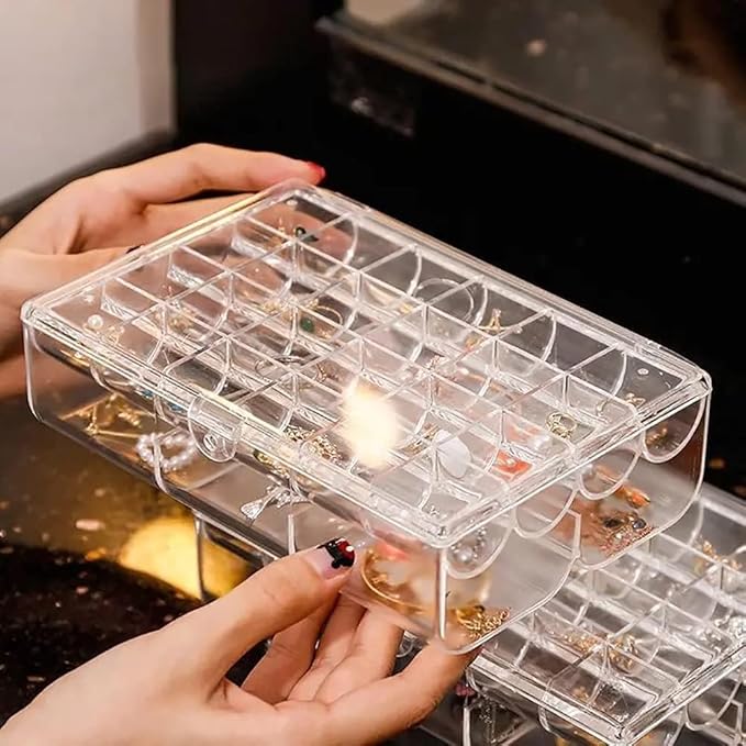 Acrylic 2-Layer Jewelry Storage Box Transparent HaveLock Shop