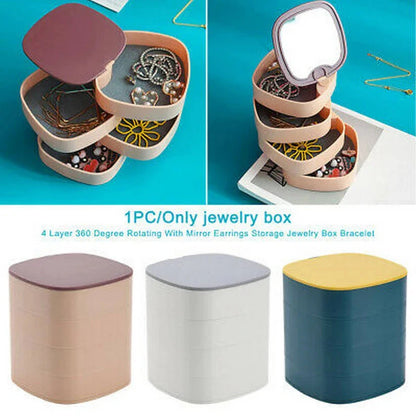 4-Layer Rotating Jewelry Organizer – Dustproof Storage Box HaveLock Shop
