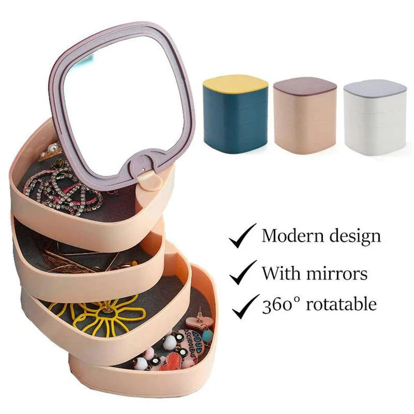 4-Layer Rotating Jewelry Organizer – Dustproof Storage Box HaveLock Shop