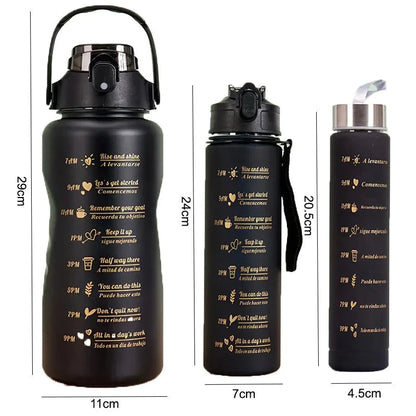 3Pcs Multi Color Water Bottle Set with Straw – Portable Drink Bottles HaveLock Shop