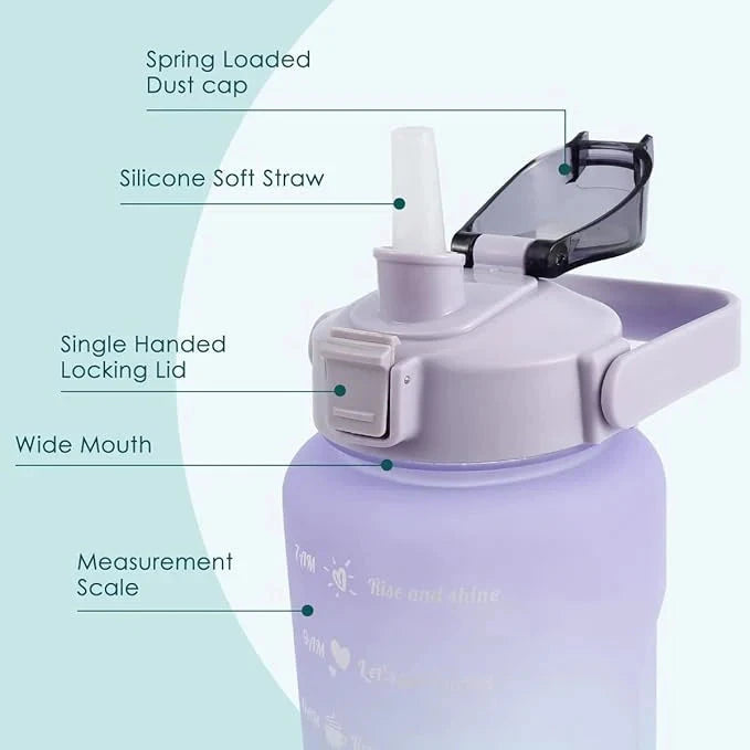 3Pcs Multi Color Water Bottle Set with Straw – Portable Drink Bottles HaveLock Shop