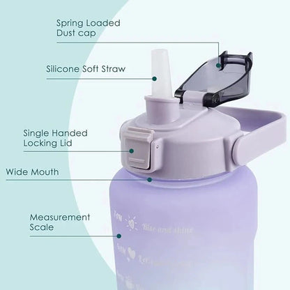 3Pcs Multi Color Water Bottle Set with Straw – Portable Drink Bottles HaveLock Shop