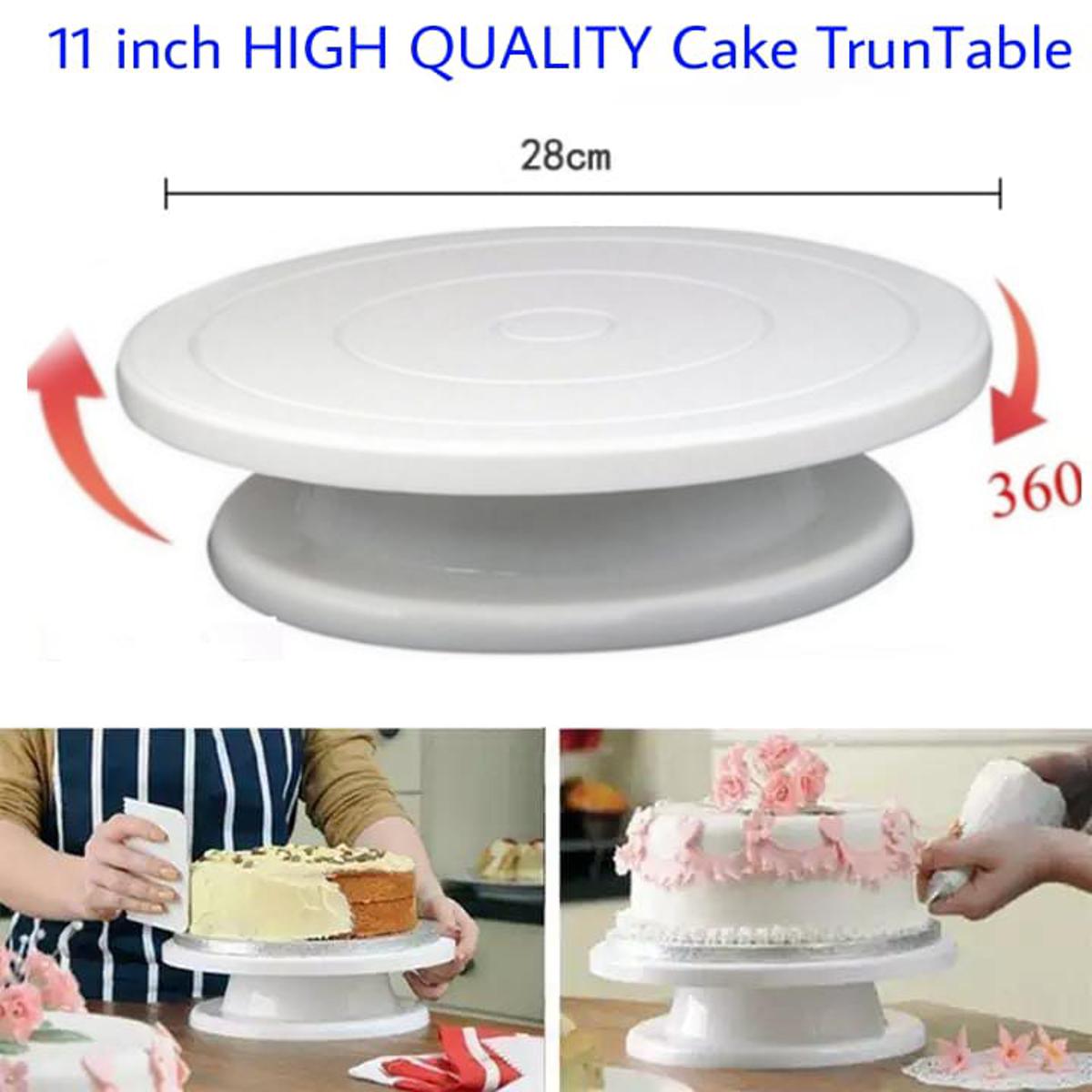 Cake table Plastic Cake Turntable Rotating Anti-skid Round Cake Decorating Stand HaveLock Shop