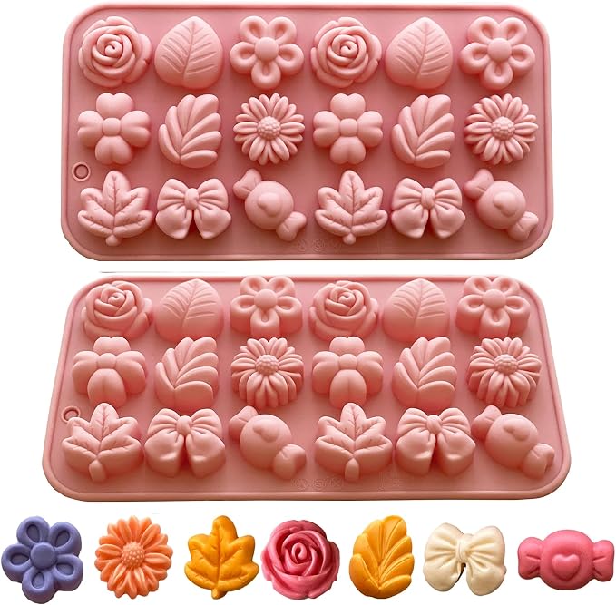 Flower & Bow 18 Cavity Silicone Chocolate Molds | Havelockshop