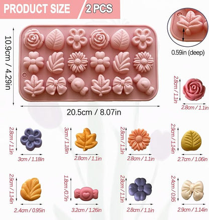 Flower & Bow 18 Cavity Silicone Chocolate Molds | Havelockshop