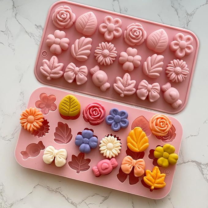 Flower & Bow 18 Cavity Silicone Chocolate Molds | Havelockshop