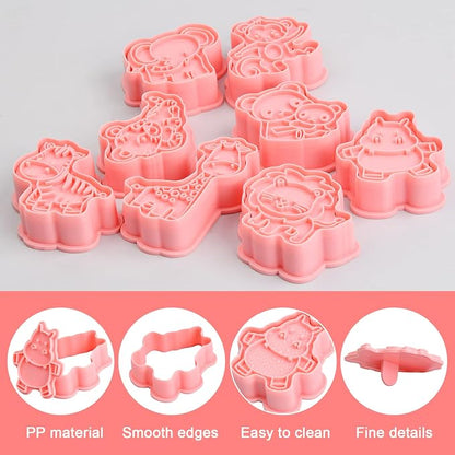 8 Pcs Animal Cookie Cutters & Stamps for Biscuits | Havelockshop