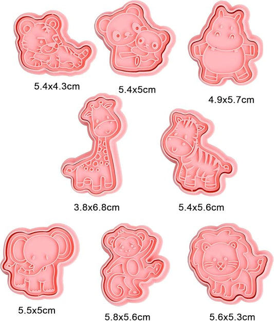 8 Pcs Animal Cookie Cutters & Stamps for Biscuits | Havelockshop