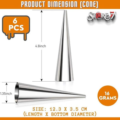 Stainless Steel Cream Roll Cones 6 Pcs HaveLock Shop