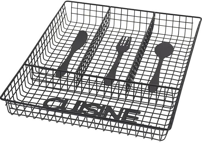 Kitchen drawer cutlery organizer tray with 4 compartments for utensil storage