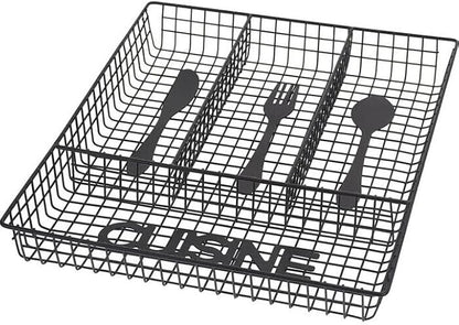 Kitchen drawer cutlery organizer tray with 4 compartments for utensil storage
