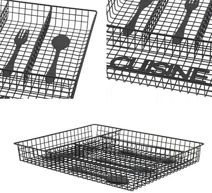 Kitchen drawer cutlery organizer tray with 4 compartments for utensil storage