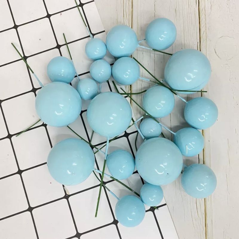Artificial Light Blue Faux Ball Topper 20Pcs Set HaveLock Shop