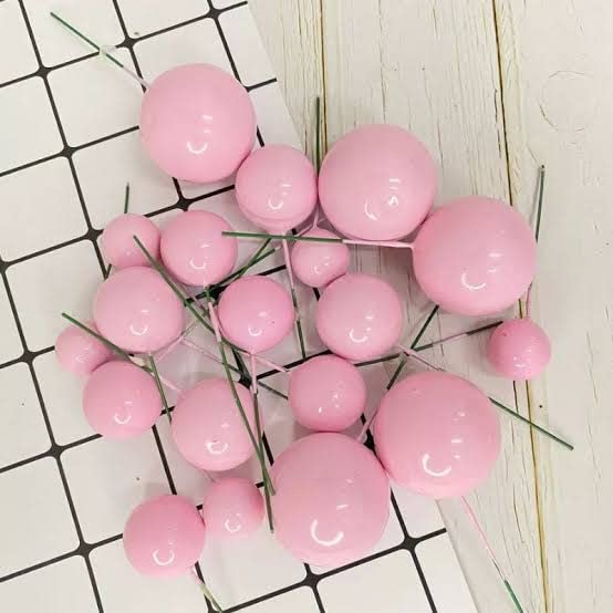 Artificial Baby Pink Faux Ball Topper 20Pcs Set HaveLock Shop