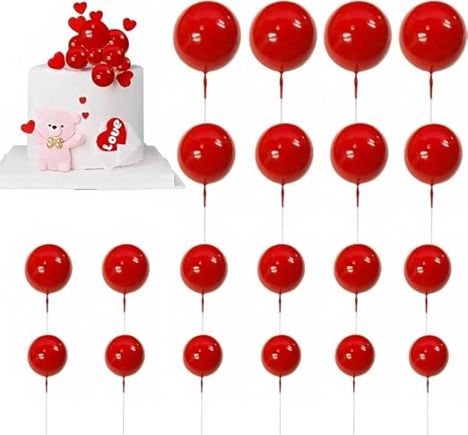 Artificial Red Faux Ball Topper 20Pcs Set HaveLock Shop