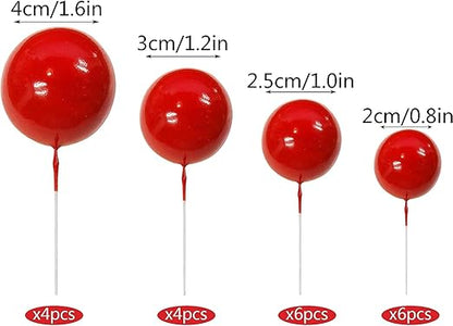 Artificial Red Faux Ball Topper 20Pcs Set HaveLock Shop
