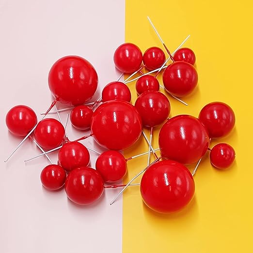 Artificial Red Faux Ball Topper 20Pcs Set HaveLock Shop
