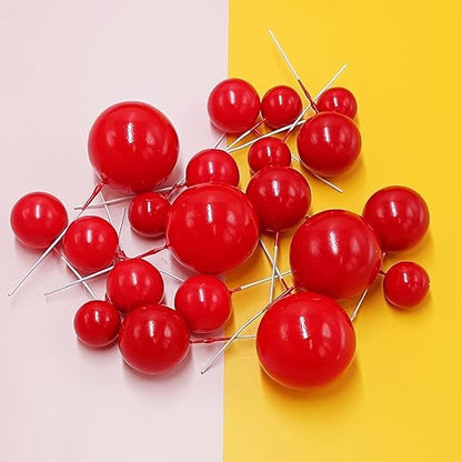 Artificial Red Faux Ball Topper 20Pcs Set HaveLock Shop