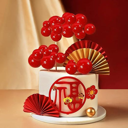 Artificial Red Faux Ball Topper 20Pcs Set HaveLock Shop