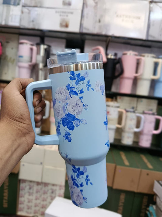 Cute Floral Tumbler with Straw 40oz HaveLock Shop
