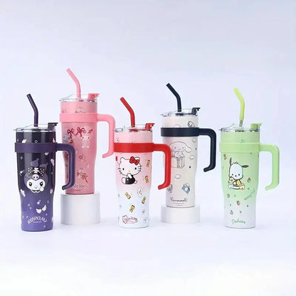 New 1200Ml Cartoon Sanrio My Melody Hello Kitty Thermos Cup High Capacity Kawaii Stainless Steel Water Cup Kuromi Sippy Cup HaveLock Shop