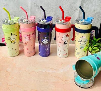 New 1200Ml Cartoon Sanrio My Melody Hello Kitty Thermos Cup High Capacity Kawaii Stainless Steel Water Cup Kuromi Sippy Cup HaveLock Shop