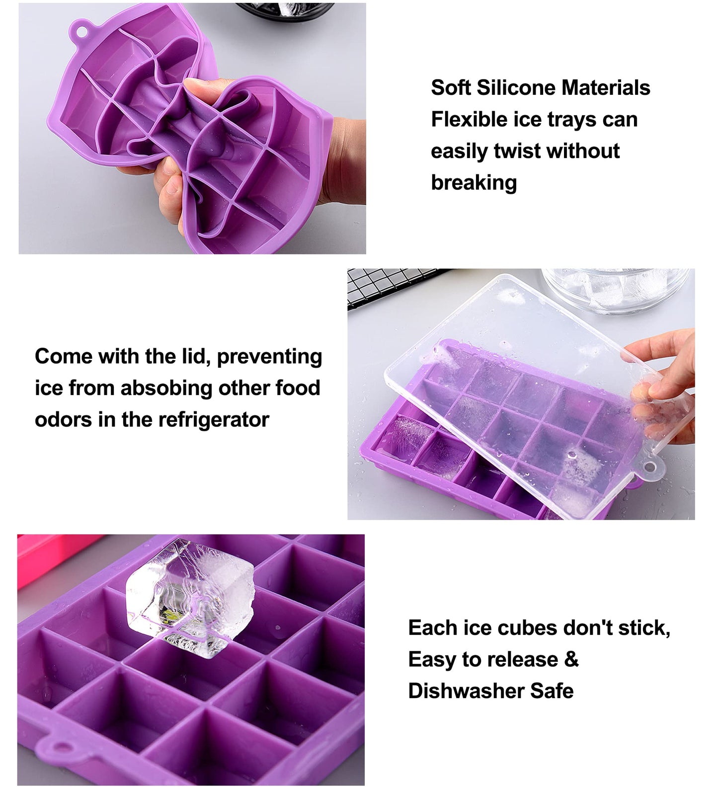 Silicone world 15 Grids Silicone Ice Cube Mold Trays HaveLock Shop