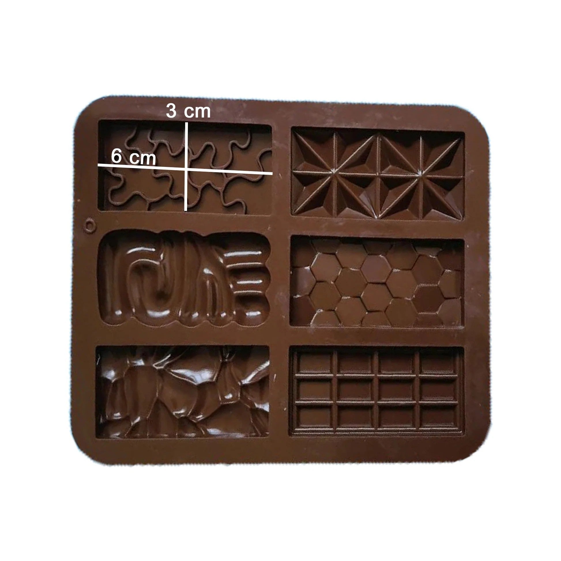 Love & Multi Designs Mini Chocolate Bars Silicone Mold 6 Cavity HaveLock Shop