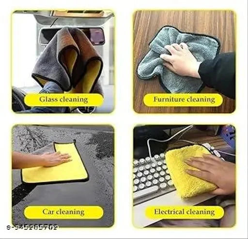 Microfiber Cleaning cloth / towel – Gray and Yellow Color Microfiber Cloth for car, bike, kitchen and home cleaning Purpose HaveLock Shop