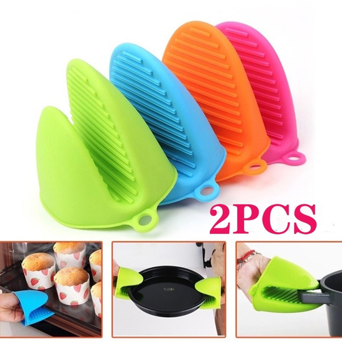 2Pcs/ A Pair of Silicone Pot Holder Heat Resistant Gloves Clips Insulation Non Stick Anti-slip Bowel Holder HaveLock Shop