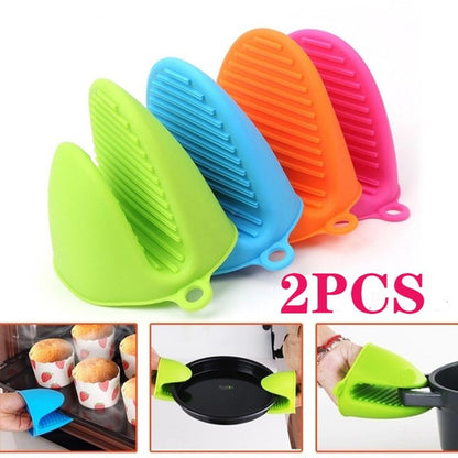 2Pcs/ A Pair of Silicone Pot Holder Heat Resistant Gloves Clips Insulation Non Stick Anti-slip Bowel Holder HaveLock Shop