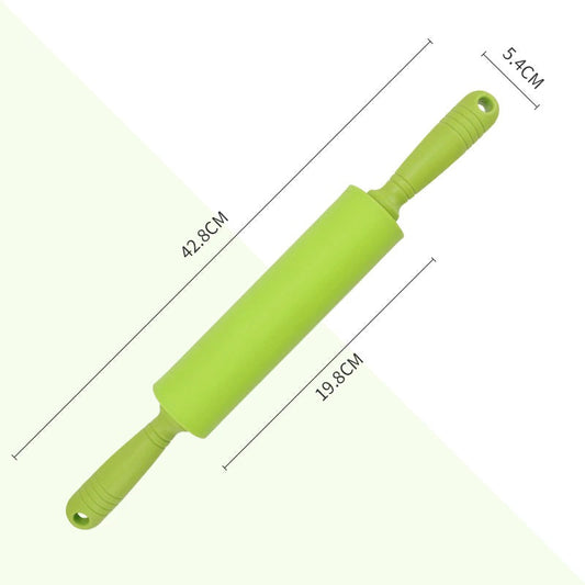 30 cm Non-stick Colorful Silicone Pastry Dough Rolling Pin With Plastic Handle for Baking - HaveLock Shop