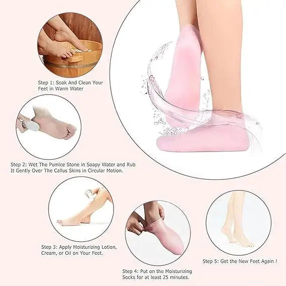 Silicone Elastic Moisturizing Foot Socks – Spa Gel Socks - HaveLock Shop