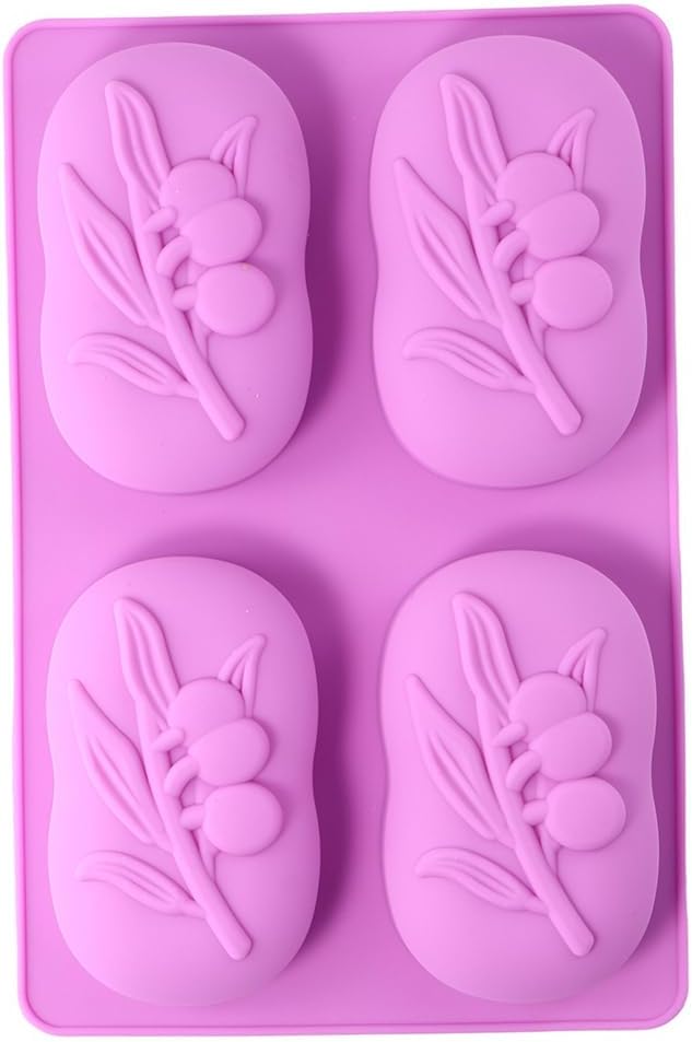 4 Cavities Oval Olive Tree Silicone Soap Mould HaveLock Shop