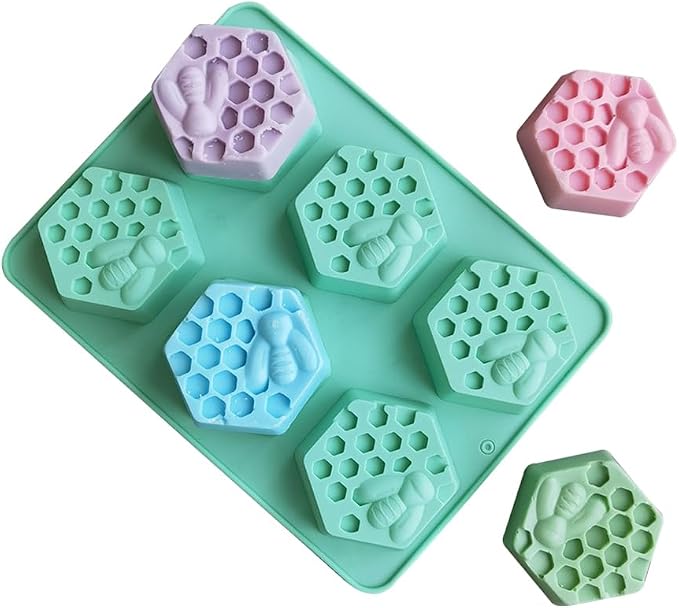 Hexagon Honeybee 6 Cavity Silicone Soap Mold | Havelockshop