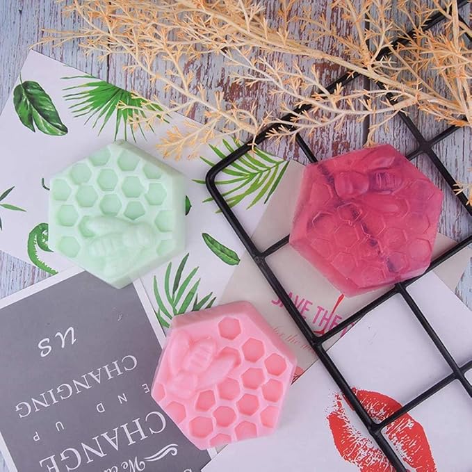 Hexagon Honeybee 6 Cavity Silicone Soap Mold | Havelockshop