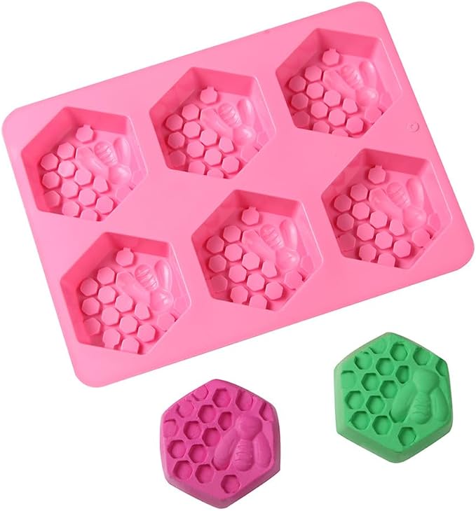 Hexagon Honeybee 6 Cavity Silicone Soap Mold | Havelockshop