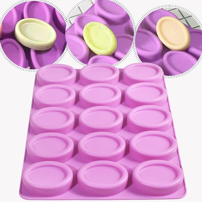 Silicone Oval 15 Cavity Soap Mold for DIY Soap Making | Havelockshop