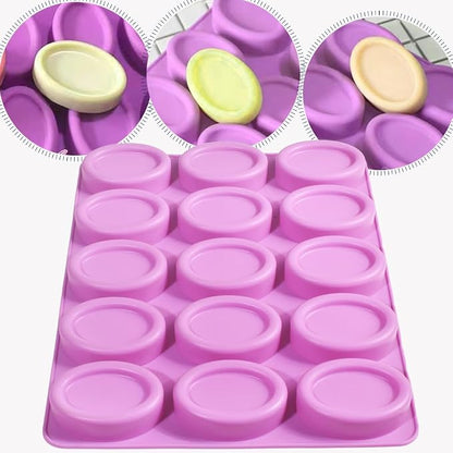 Silicone Oval 15 Cavity Soap Mold for DIY Soap Making | Havelockshop