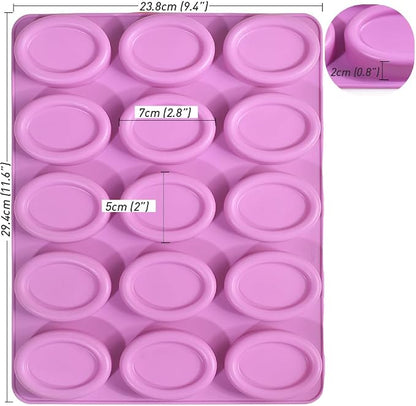 Silicone Oval 15 Cavity Soap Mold for DIY Soap Making | Havelockshop