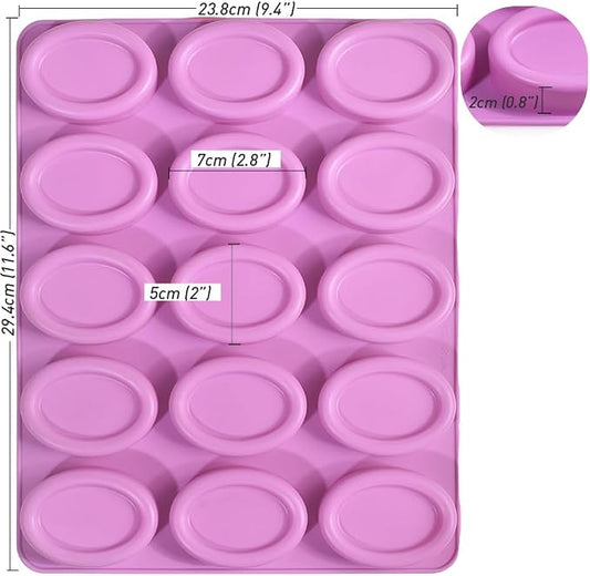 Silicone Oval 15 Cavity Soap Mold for DIY Soap Making | Havelockshop