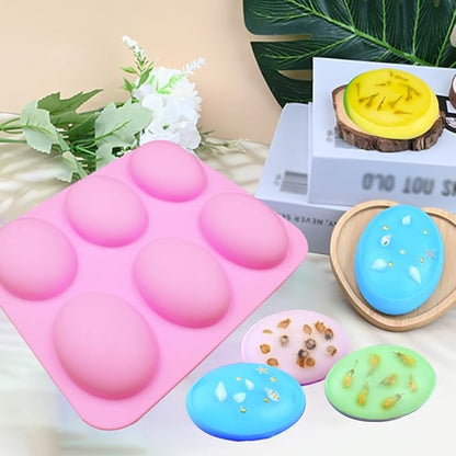 Oval Shape Soap and Mousse Silicone Mold 6 Cavity HaveLock Shop